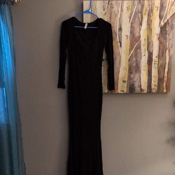 Elegant Black Long Sleeve Dress Size Large - Picture 1 of 9